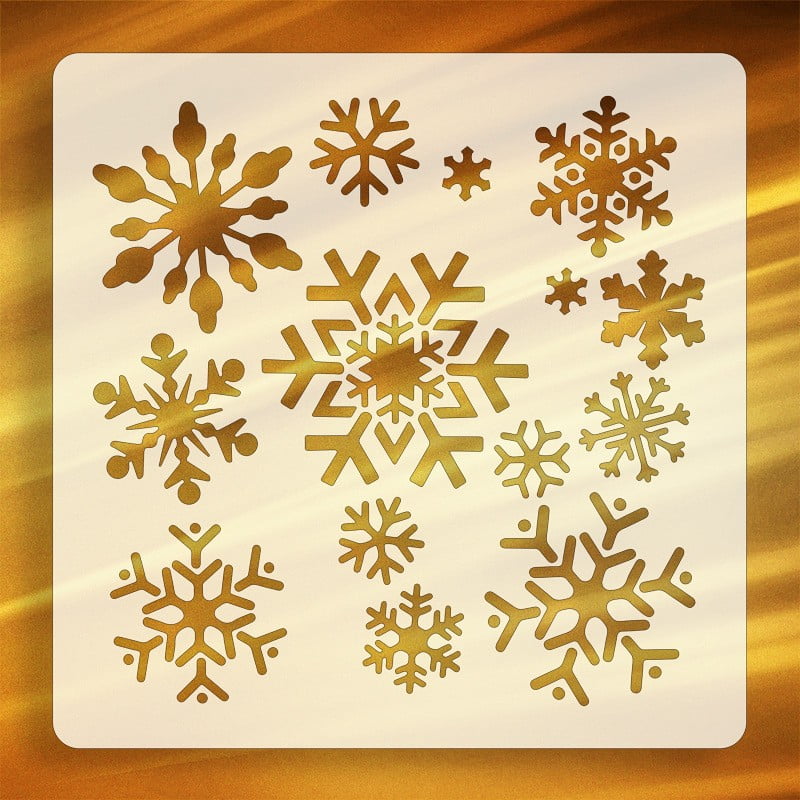Snowflake Circle Stencil - Reusable Laser-Cut Mylar Template For Holiday Crafts & DIY