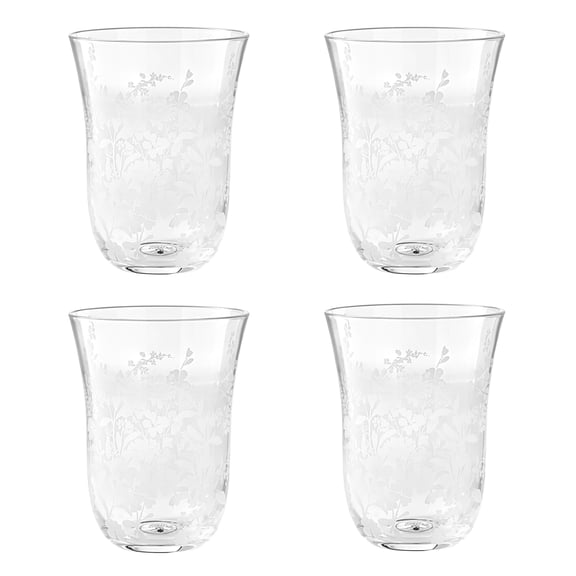 The Pioneer Woman Daisy Glass 18-Ounce Tumbler, Clear, Set of 4