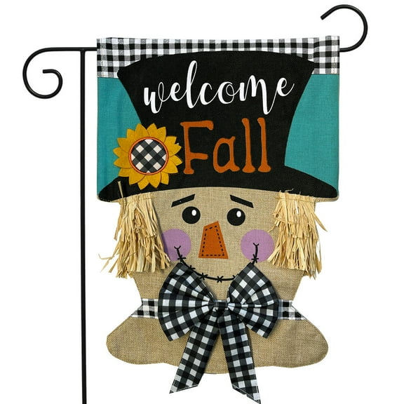 Briarwood Lane Welcome Fall Scarecrow Burlap Garden Flag