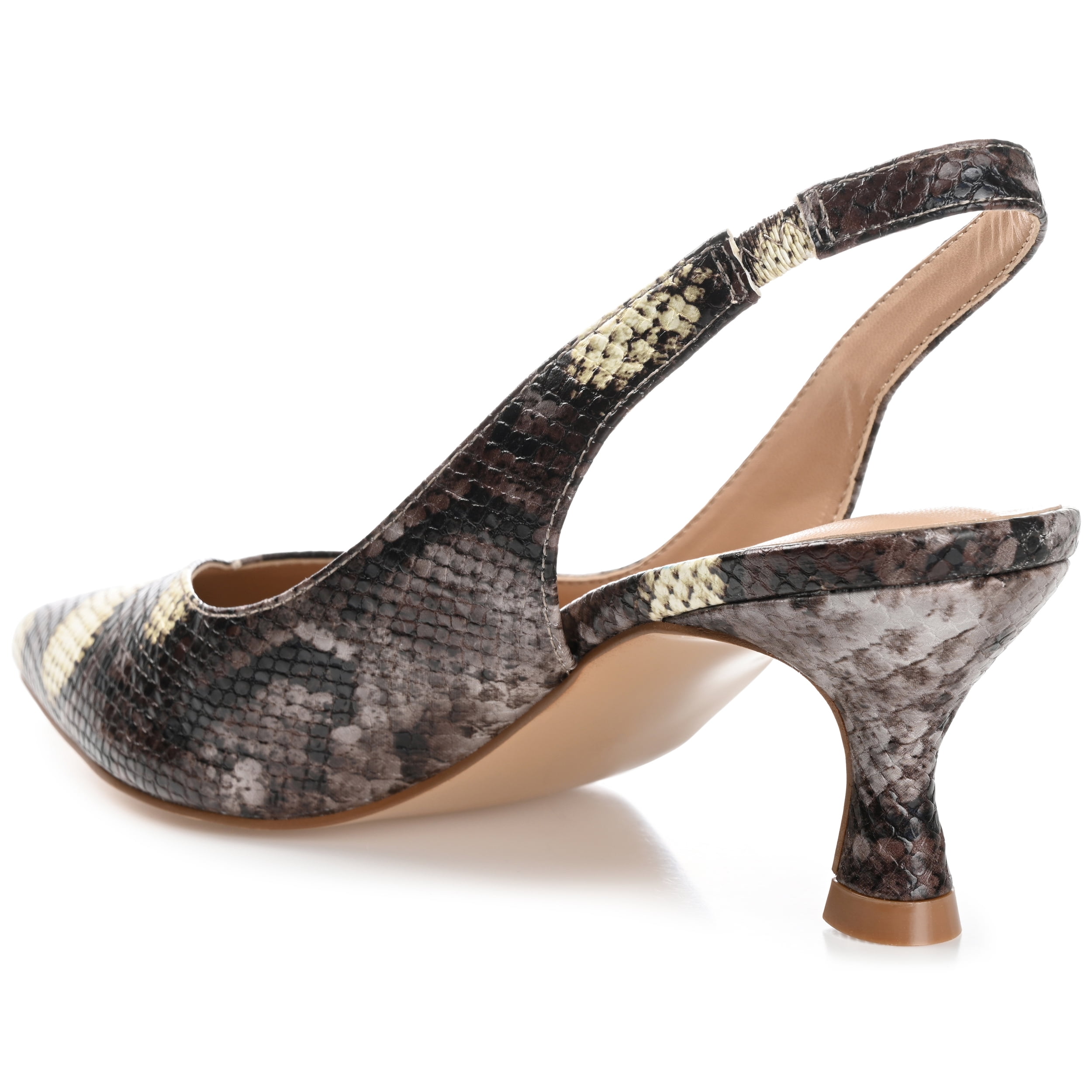 Journee Womens Mikoa Kitten Heel Sling Back Pointed Toe Pumps, Widths Available