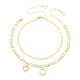thumbnail image 1 of Pulseras de tobillo Uxcell para mujeres, pulseras de corazón chapadas en oro de 14K, cadena de letras A-Z con caja para regalo de verano, tono dorado, 1 of 6