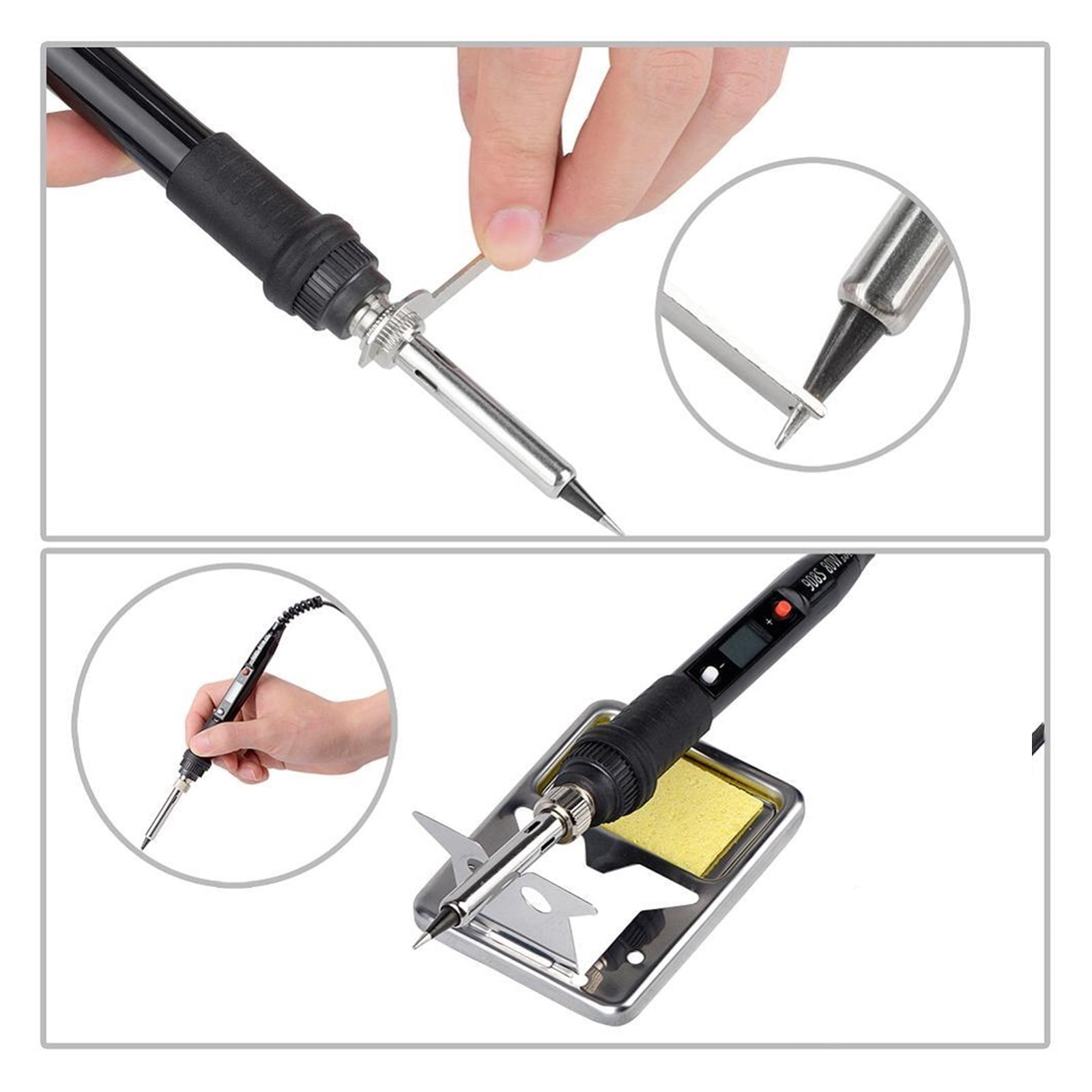 Electric Soldering Iron Kit,LCD Digital Welding Pen BGA Soldering Iron,Solder Welder Tip Tin Pencil For Home DIY 80W ,Accurate Temperature Control