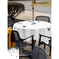 thumbnail image 6 of Square Outdoor Tablecloth with Umbrella Hole Leaf Bird Outside Table Cloth Waterproof Patio Table Cover Vine Watercolor Plant Country Style Branch Zipper Tablecloths for Picnic Camping 54x54 Inch, 6 of 8