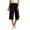 A01_Black, variant on Yghzkop Women's Summer Capri Trousers Tie Waist Cotton Linen Casual Pants Elastic Band Loose Fit Cropped Pants for Beach Vacation Breathable Mid-Calf
