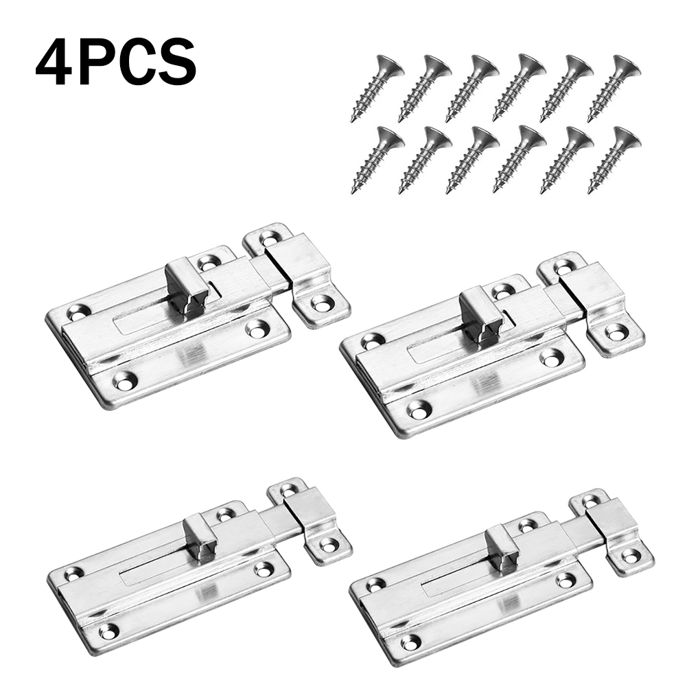 Dido 4pcs Sliding Door Bolt Stainless Steel Safety Gate Slide Latch