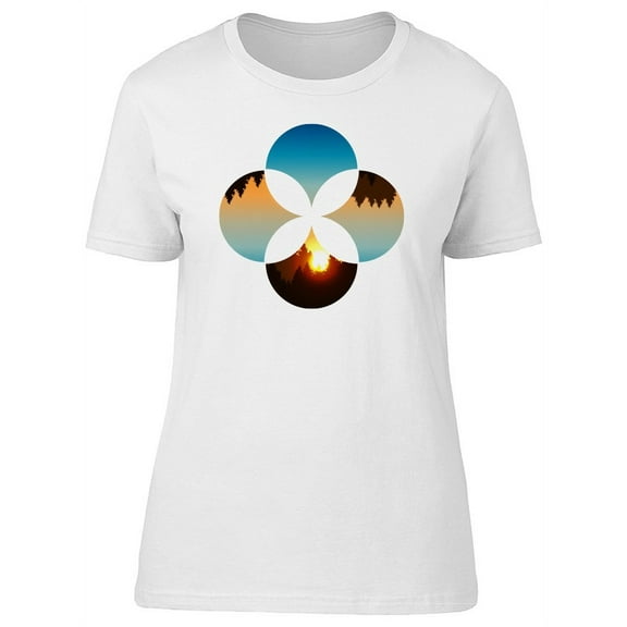 Geometric Circles Landscape T-Shirt Women -Image by Shutterstock, Female Small
