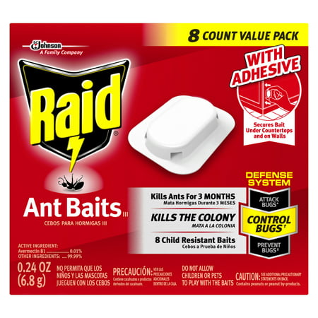 Raid Double Control Small Roach Baits (8 Ct) & Raid Plus Egg Stoppers (3