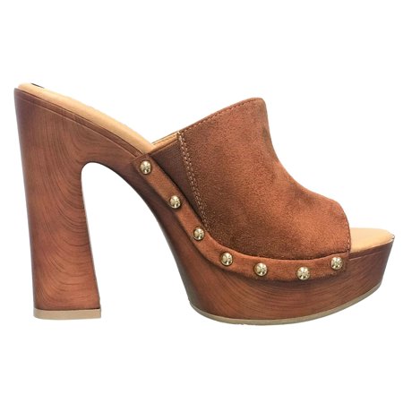 high block heel mules