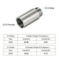 thumbnail image 2 of Unique Bargains G1/2 Female to G1/2 Male Thread 40mm Stainless Steel Extension Pipe Fitting, 2 of 5