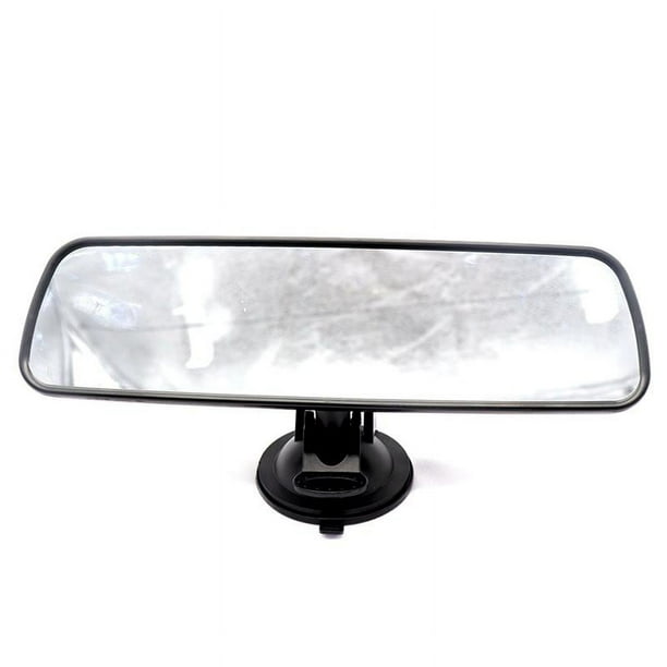 Espejo retrovisor interior universal para coche y camión, color negro, con ventosa
