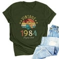thumbnail image 2 of Liamobondopolis - Camiseta vintage de 1984 para mujer, regalo de 40 cumpleaños, con estampado de letras, estilo retro, para fiesta, informal, de manga corta, 2 of 5