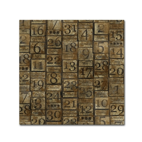 Trademark Fine Art 'Grungy Calendar Blocks' Canvas Art by Marcee Duggar