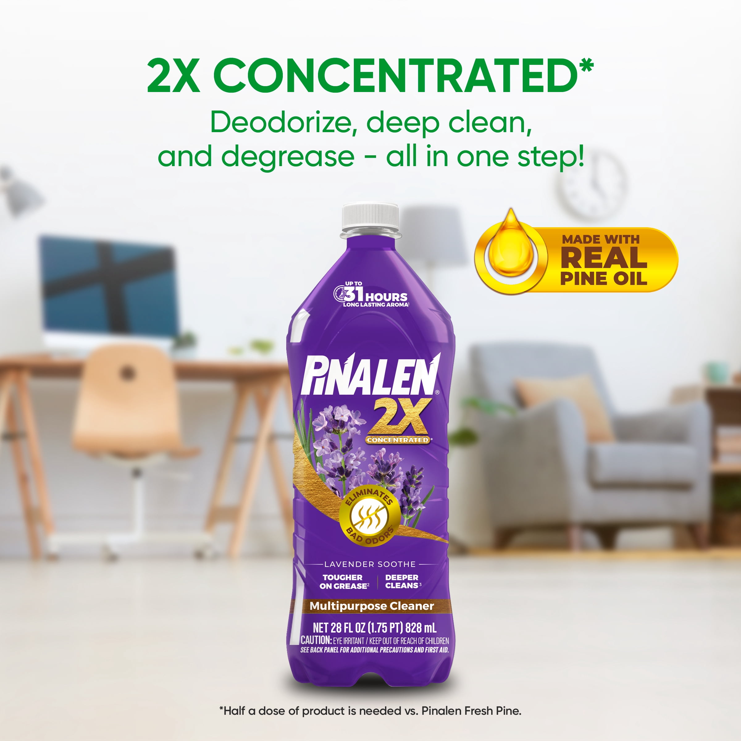 Pinalen 2X Concentrated All Purpose Cleaner - Lavender Soothe Scent, 28 Fluid Ounces
