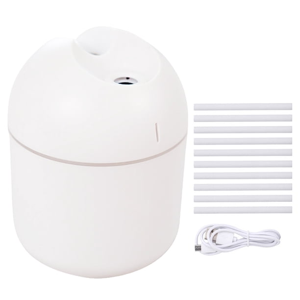 Ounissouiy Humidificador LED de escritorio para dormitorio, difusor de aire de aceite esencial de 250ml, pulverizador de niebla portátil, atomizador Humidificadores Blanco 10 Palos Ounissouiy HA059881-06B