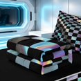 thumbnail image 5 of Erosebridal Checkered Flag Zipper Twin Comforter Sets with Fitted Sheet and 2 Pillowcases, Racing Zipper Bedding Set, Holographic Checkered, Black Reversible, 5 of 7