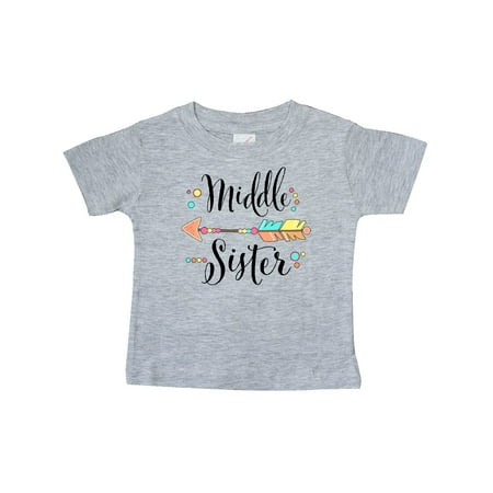 

Inktastic Middle Sister- dots and arrow Gift Baby Girl T-Shirt