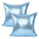 thumbnail image 1 of Fundas de almohada decorativas YOUR SMILE, 45 x 45 cm, color azul claro, paquete de 2, 1 of 7