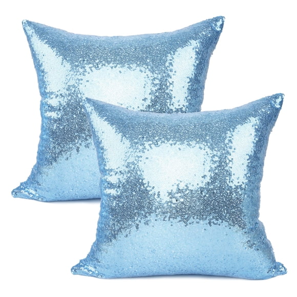 Fundas de almohada decorativas YOUR SMILE de 50 cm x 50 cm, color azul, paquete de 2