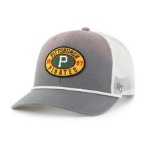 Men's '47 Gray/White Pittsburgh Pirates Tide Sweep Rope Trucker Adjustable Hat