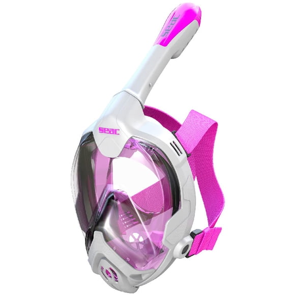 Máscara de snorkel de cara completa Seac Magica - Blanco/Rosa X-Small/Small