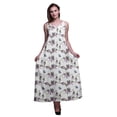 thumbnail image 1 of Bimba Robe Longue Maxi Imprimée en Rayonne pour Femmes à Bretelles Spaghetti Ajustables Style Bohème - Grand, 1 of 5