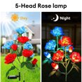 thumbnail image 6 of 5 Head LED Solar Simulation Rose Flower Solar LED Light Garden Yard Lawn Night Lamp Landscape Garden Home Decoration Flowers (yellow), 6 of 7