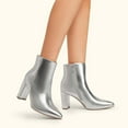 thumbnail image 4 of Dream Pairs Women's Pointed Toe Chunky Heel Ankle Booties Short Boots, 4 of 5