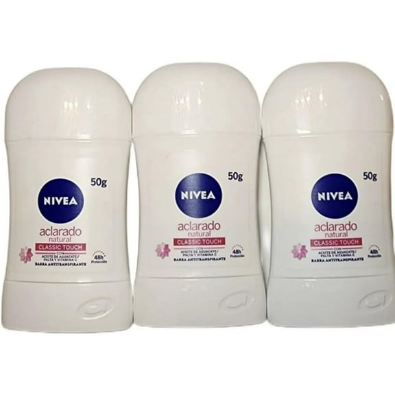 Nivea Aclarado Natural Barra Solid Stick Whitening Deodorant 3 Sticks