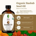 thumbnail image 3 of SVA Baobab Seed Oil Organic - 4 Fl Oz – 100% Natural Cold Pressed Organic Baobab Oil - for Face, Skin Care, Hair Care, Scalp Massage & Body Massage – Carrier Oil with Dropper, 3 of 8