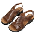 thumbnail image 3 of Sandalias de cuña para mujer antideslizantes informales zapatos de playa soporte para arco para viajes al aire libre, 3 of 6