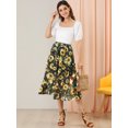 thumbnail image 2 of Falda Allegra K Estampado De Girasol De Gasa Para Mujer Negro XS, 2 of 6