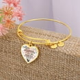 thumbnail image 4 of Daughter Graduation Gift - Daughter Gift From Dad, Papa - Heart Bangle For Daughter - Valentines Day Gift - Christmas Gift - Heart Bangle Bracelet (Personalized Engraving Option), 4 of 5