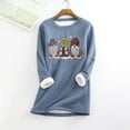 thumbnail image 1 of Chandails à Capuchon pour Femmes et Hiver Décontracté Mode Tempérament Peluche Chaude sous-Couche Imprimé de Noël Manches Longues Col Rond Hauts Grandes Tailles Tenues en Liquidation, 1 of 6