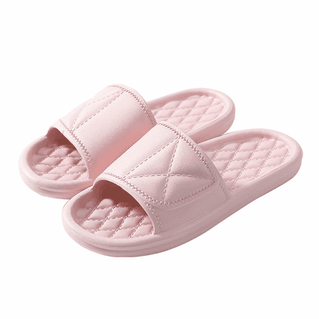 

Wish Bathroom Slippers for Women and Men Portable Quick Drying Non-Slip Pool Beach Spa Shower Slippers House Slide Sandals Indoor and Outdoor --- Pink（36-37） S1852