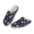 thumbnail image 2 of Daiia Cherry Blossoms Print Women’s Fuzzy Slippers Memory Foam Lightweight House Shoes Cozy Loafer Flannel House Shoes-44/45, 2 of 7