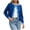 Blue, variant on akafmk Cardigan Sweater for Women Button Front Cropped Cardigans Knit Sweaters Crewneck Soft Casual Fashion Fall Outfits, Size S