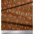 thumbnail image 3 of Soimoi Brown Poly Georgette Fabric Text & Paint Brush Art & Craft Print Sewing Fabric Yard 42 Inch Wide, 3 of 3