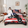 thumbnail image 4 of Castle Fairy Sport Motorcycle Twin Comforter Sets,American Flag Bedding Set, 4 of 8