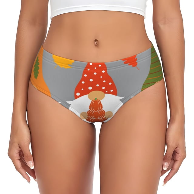 Balery Hello Fall Gnomes Ropa Interior de Algodón para Mujer con Dibujo – Braguitas Cómodas y Elásticas, Estilo Clásico-XX-Large