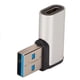 thumbnail image 3 of Adaptador USB 30 a tipo C hembra aleación de aluminio Ángulo izquierdo Adaptador USB 30 a tipo C de 90 grados 10 GBPS Plug and Play Compact 3A para discos duros, 3 of 8