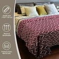 thumbnail image 5 of Catalonia Fleece Throw Blanket for Couch, Lightweight All Seasons Soft Cozy Moroccan Blanket for Home Living Room Decorative, 50'' x 60'', Wine, 5 of 7