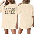 thumbnail image 6 of Funny Womens T Shirts Crew Neck Letter Print Loose Fit Summer T Shirts Fashion Basic Tops for Travel Dating, 6 of 6