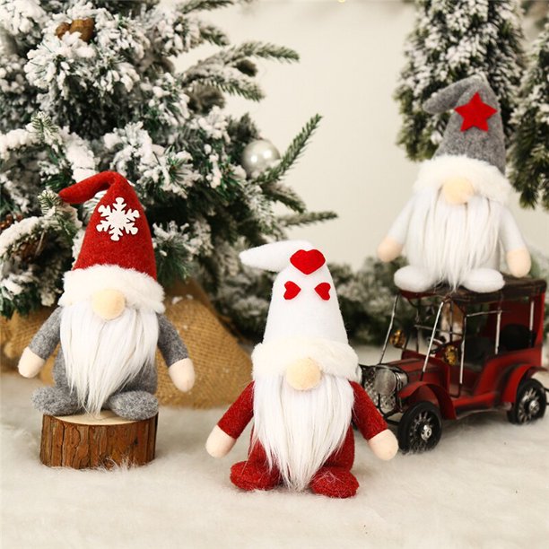 Christmas Gnomes Plush Santa Faceless Doll Xmas Gonk Dwarf Xmas Tree Decoration Ornaments Xmas Navidad Natal New Year 2022Light Grey He Qiyong unisex