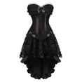 thumbnail image 1 of Grebrafan Steampunk Corsets à Fermeture Éclair Bustiers avec Jupe pour Femmes TP Noir, 1 of 5