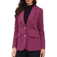 thumbnail image 1 of BLAZER CHIC para Mujeres con Solapa Notch, Manga Larga, de Un Solo Botón, Chaquetas de Trabajo, Color Púrpura, 1 of 6