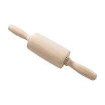 17 Inch Wooden Rolling Pin with Rotating Ergonomic Handles – Durable Non-Stick Dough Roller for Baking Pastries Pizza Bread and Cookies – Easy to Control and Maintain