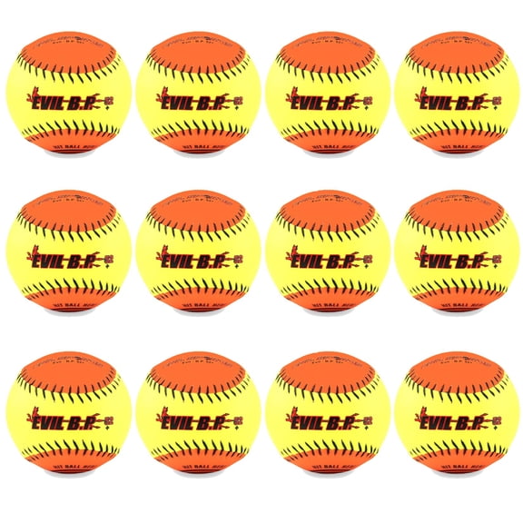 Evil Sports12 Inch BP52 Softballs, The Original Two Tone Training Balls For Batting And Pitching Practice, Fastpitch or Slowpitch