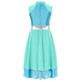 thumbnail image 4 of Vestido de baile de salón y Ballet para niñas, gimnasia, cuello simulado, sin mangas, dobladillo envuelto escalonado, vestido de baile lírico, 4 of 5
