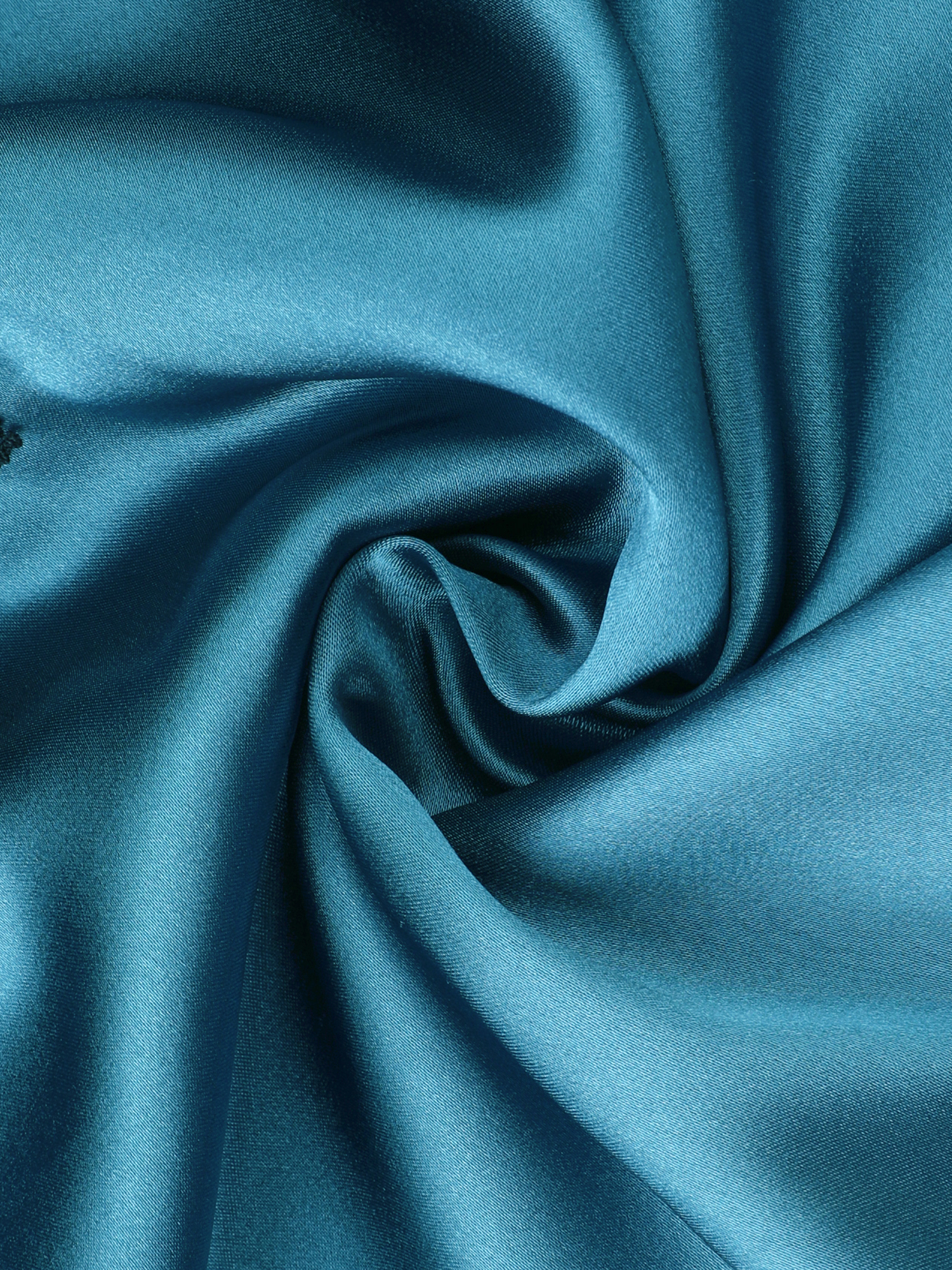 DARING DIVA Women's Satin Pajama Set Button Shirt and Shorts Loungwear Peacock Blue L