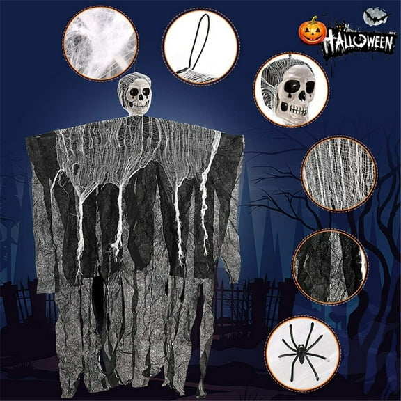 Vikakiooze Halloween Skull Skeleton Ghost Hanging Decor Terrible Scary Ghost For Halloween, Halloween Decorations